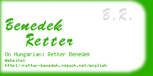 benedek retter business card